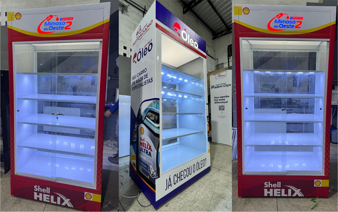 Expositor de Lubrificantes - Com Iluminação - 2 Metros